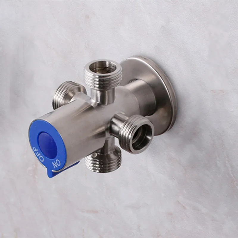 Angle Valve Thread Triangle Valve Hot and Cold Water Bathroom Connector for Toilet Basin Water Heater Stainless Steel