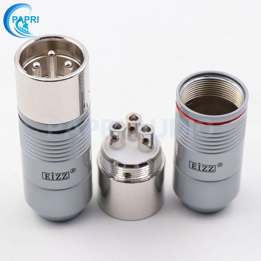 PAPRI EIZZ 3pin Платиновый штекер XLR разъем с родиевым покрытием Jack баланс Plug Аудио 2 шт.
