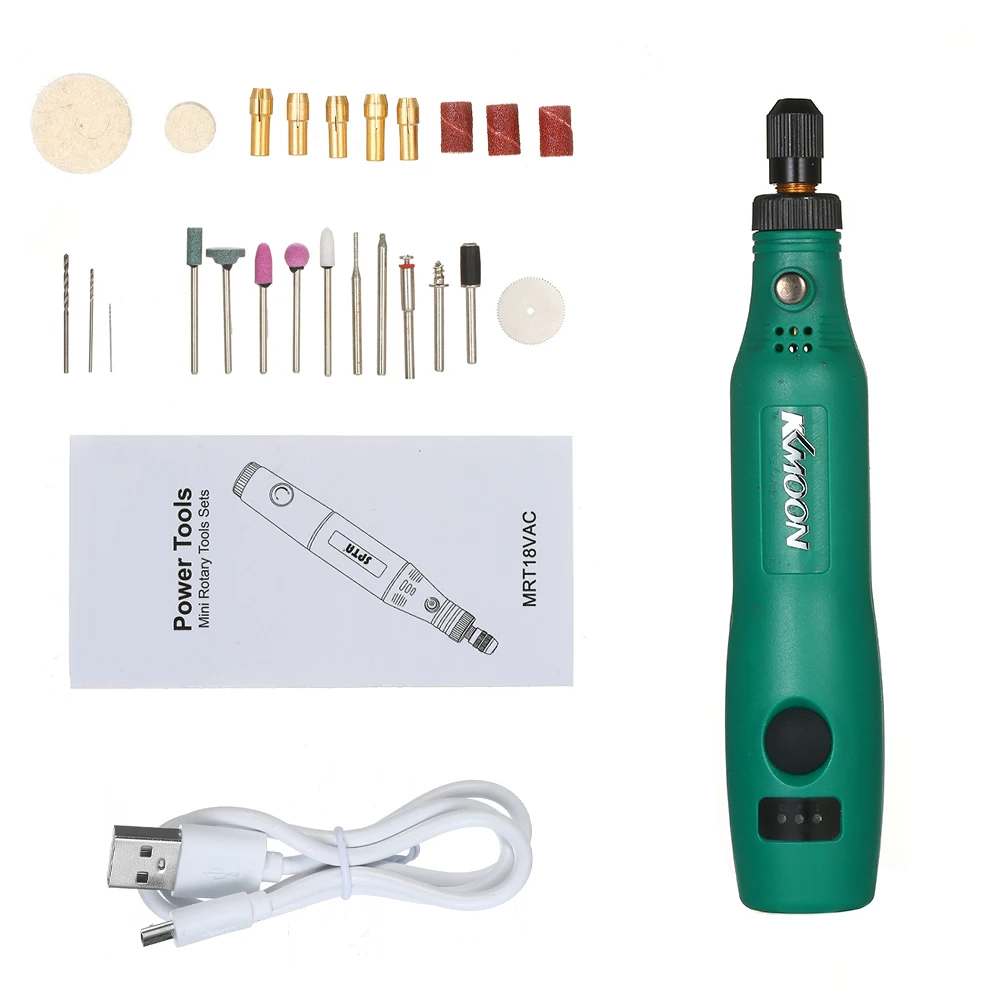 

KKmoon Carving Engraving Pen Trimming Milling Polishing Grinder 18V 1.2W Electric Grinder Set Cordless Mini Grinding Machine