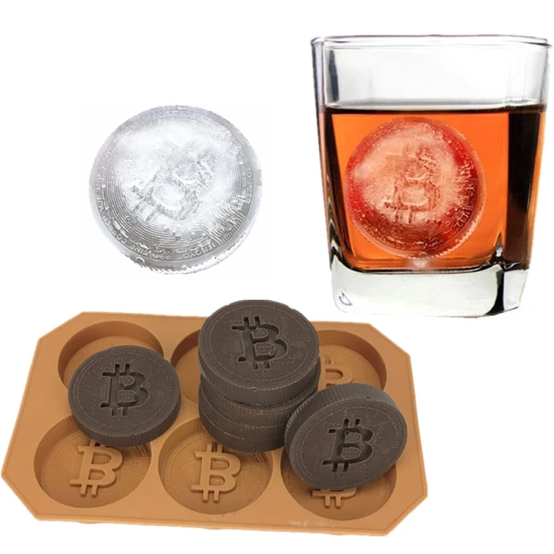 6 Holes Bitcoin IceCube Maker Ice Lattice Freeze Mold Pudding Chocolate Kitchen DIY Food Cookie Cake Stencil Multifunction Mould | Дом и сад
