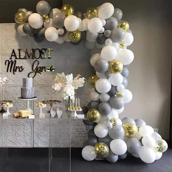 

Explosion Macaron gray balloon wreath set theme wedding birthday party decoration supplies balloon chain combination package