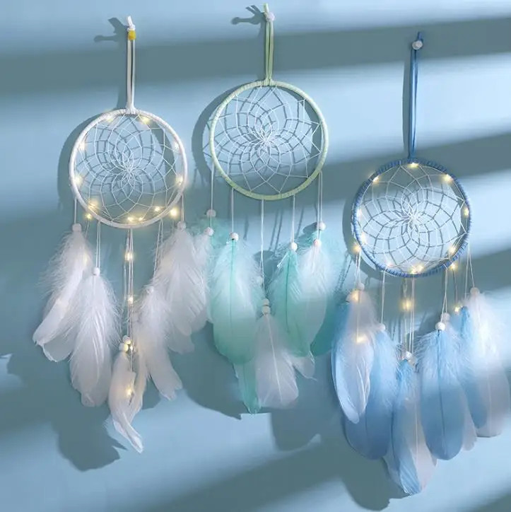 

ZK22 Handmade Dream Catcher Dream Catcher Night Light Home Decoration Dreamcatcher Hand-woven Cute Birthday Christmas Gift