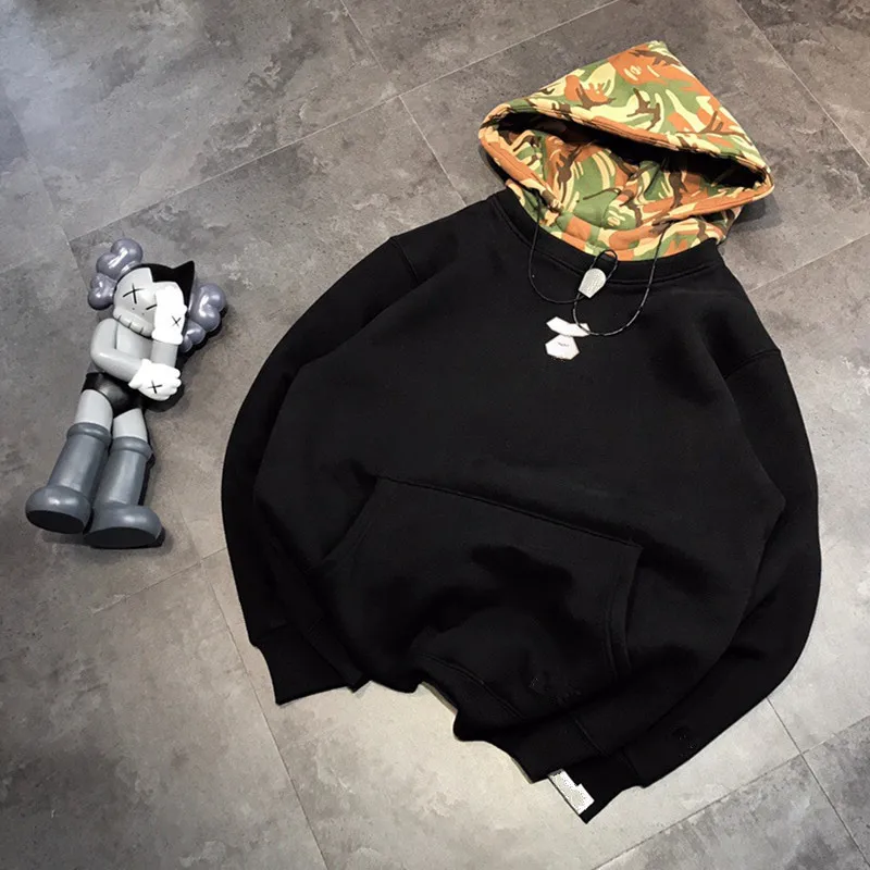 

2020 Spring Men Women Couple Casual and Versatile Camouflage Loose Hooded and Plush Embroidery Hoodie Sweatshirt