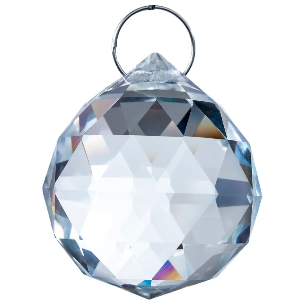 Clear Chandelier Hanging Xmas Tree Crystal Rainbow Prism Pendants Feng Shui 50mm 