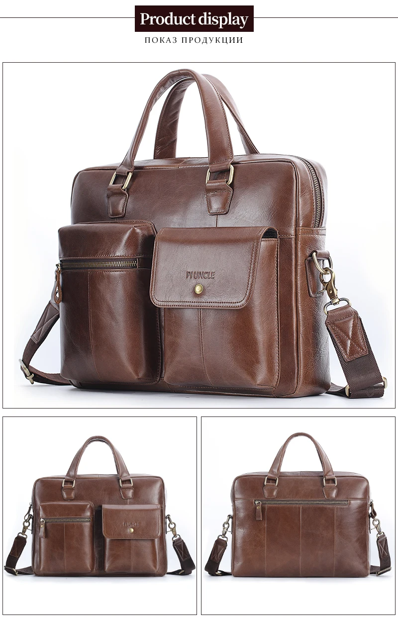 Мужской портфель из натуральной кожи, сумки Hanbags для мужчин, модная сумка-мессенджер 14 дюймов, сумка для ноутбука, деловые сумки, мужская сумка для офиса