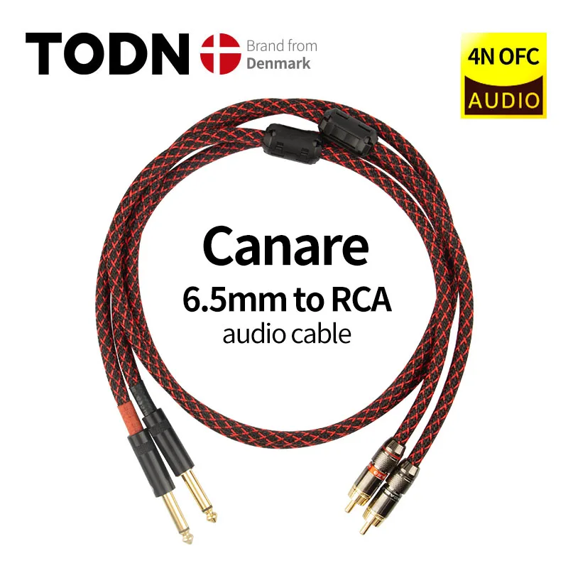 Canare Hifi Stereo 1 Paio Di Cavi Rca Stereo Jack Da 6.5Mm Cavo Audio Hi-Fi Premium Ad Alte Prestazioni Aux Da 6.5Mm A 2Rca Interconnect