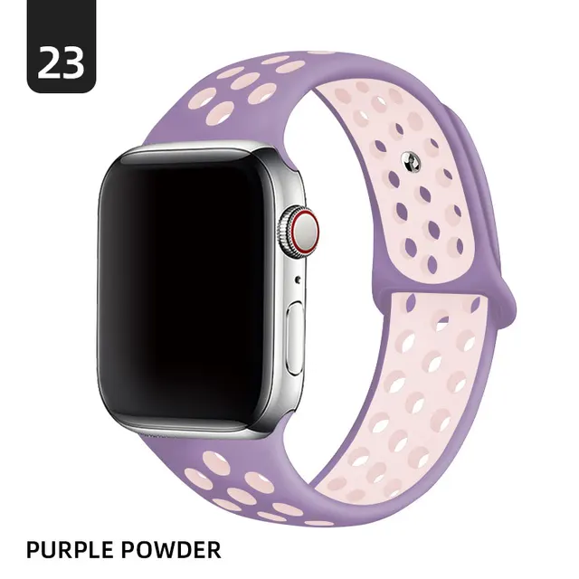 Silicone Strap For Apple Watch band 40mm 44mm 38mm 42mm 44 mm Rubber watchband smartwatch bracelet iWatch series 3 4 5 6 se band Purple light pink
