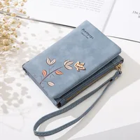 Women Short Wallet Cute Bird Tree Pattern Design Girls Zipper Coin Purse Ladies ID & Credit Card Holder PU Small Clutch Bag 1