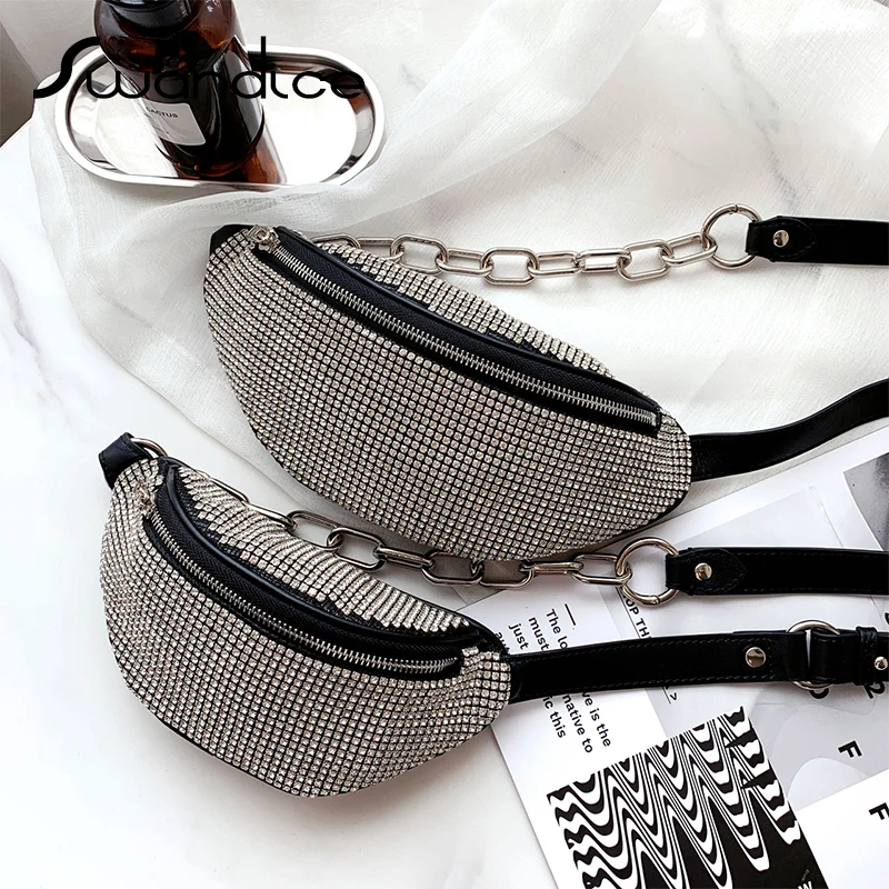 Натуральная кожа горный хрусталь кристалл Кроссбоди сумки на плечо поясная сумка нагрудная талия пояс женские сумки