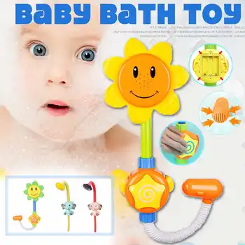 

Cartoon Baby Bath Toys Sunflower Spray Water Shower Faucet Kids Bath Toy with Box Bathroom Toys for Children Water Game Playing