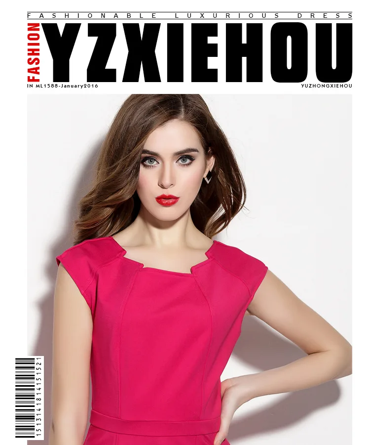 [Специальное предложение; скидка не изменяется] Ozhouzhan; однотонное платье-футляр без рукавов; коллекция года; сезон лето; европейский и американский стиль; большие размеры D