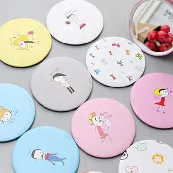 

Portable Girls Ladies Lovely Cute Cartoon Hand Pocket Cosmetic Mirror Round Mini Makeup Mirror