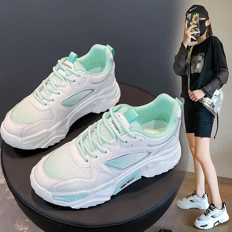 

Thick bottom increased daddy shoes female tide 2020 summer new fashion wild breathable mesh sports shoes mesh shoes X121
