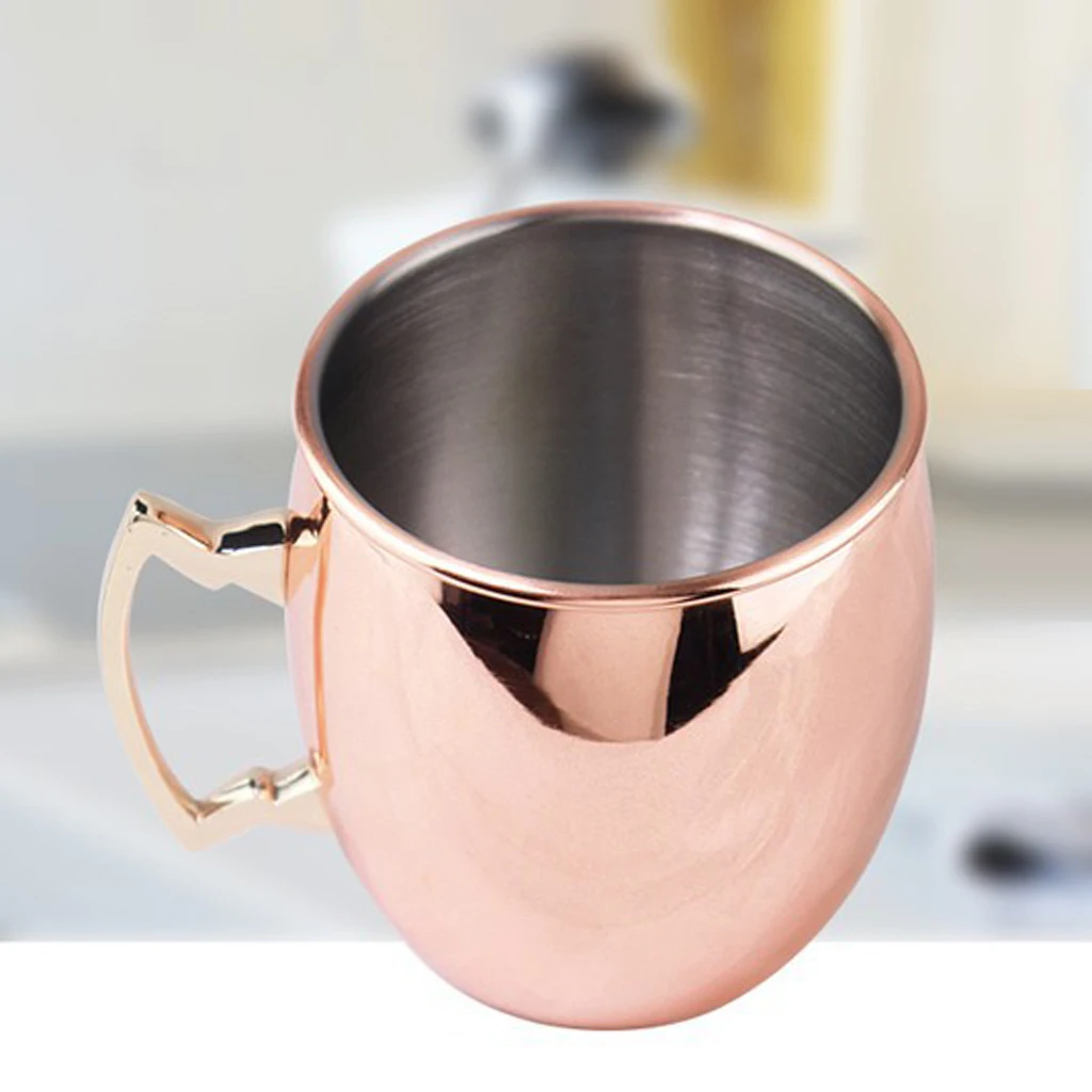 STAINLESS STEEL WITH COPPER PLATED MOSCOW MULE CUP MUG Hammered 5 Types