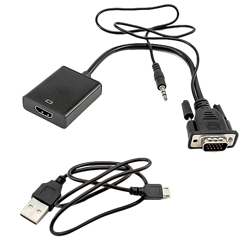 VGA to HDMI 1080P HD+ Audio TV AV HDTV Video Cable Converter Adapter Male Output | Компьютеры и - Цена: 