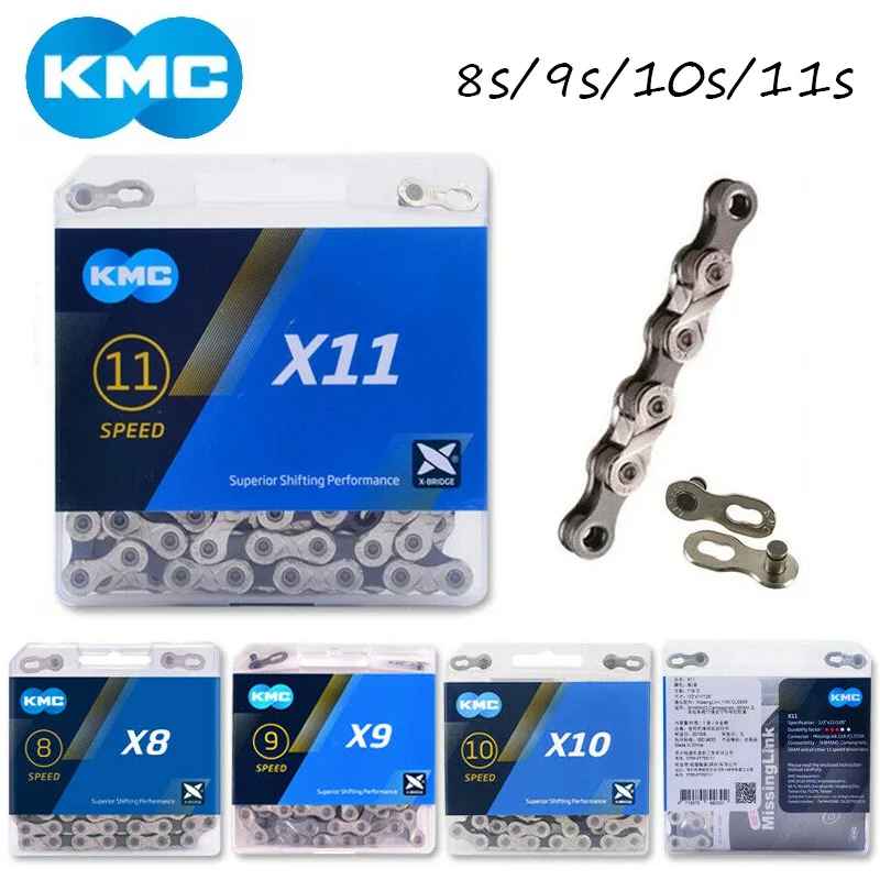 KMC велосипедная цепь X8 X9 X10 X11 116/118 звенья MTB кассета цепи велосипедные части