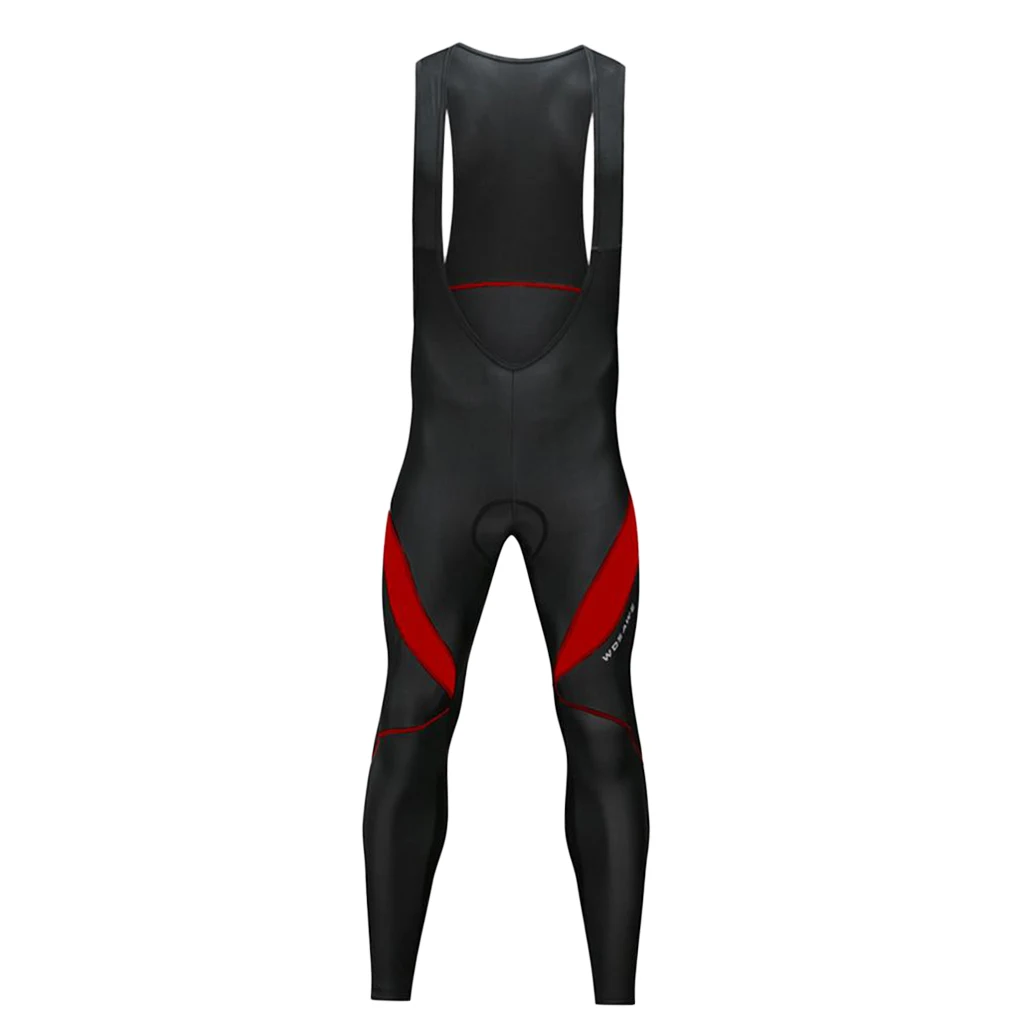 Men`s 3D Gel Padded Cycling Long Bib Pants Warm Winter Thermal Padded Bib Tights