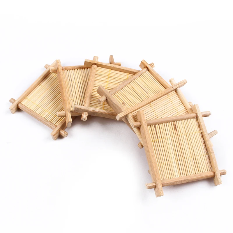 

[GRANDNESS] Natural Bamboo Kung Fu Tea Cup Pad Coaster GongFu Teapot Mat table Cup Holder Disc Saucer Heat Insulation