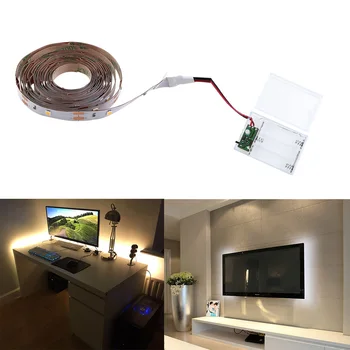 

1PC 1m 30led/2m 60 LED Resin Flexible Battery LED Lights Strip Ribbon 2835smd 4.5V Waterproof Warm White