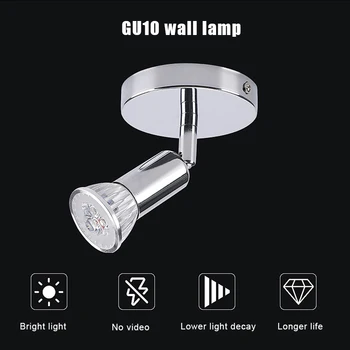 

3W LED GU10 Ceiling Light 1Head swiveling Light Spots Ceiling Spot Lights 360 degree adjust Angle Lighting Fixtures Luminaire