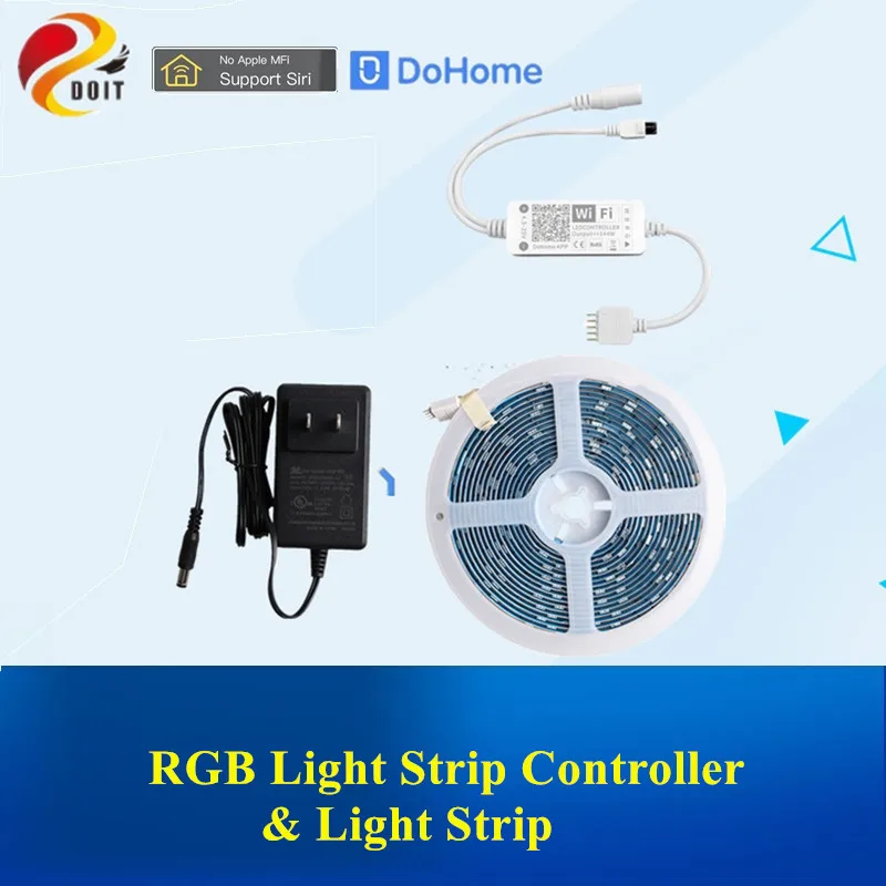 Dohome RGB светильник контроллер полосы + Поддержка Siri 5 м DC12V Светодиодный