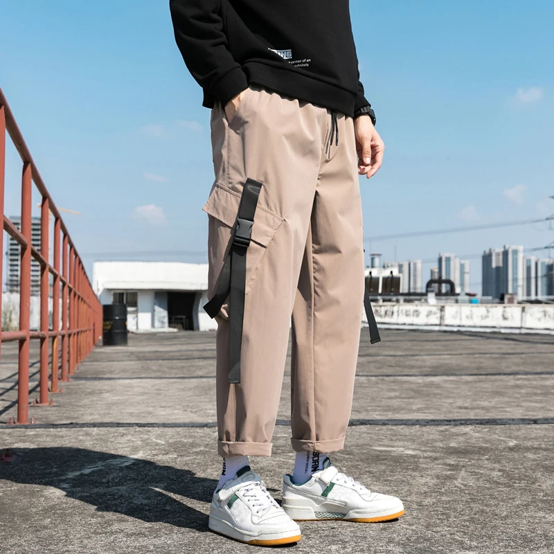 Men Hip Hop Streetwear Beam Foot Cargo 