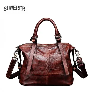 

New women Genuine leather bag designer famou brand real leather women bags fashion Casual women leather handbags vintage tote