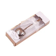 Креативный Чайный фильтр из нержавеющей стали в форме сердца, мерные ложки в виде сахара с подарочной коробкой, любовь, перфорированная ложка-ситечко в форме сердца для заваривания чая, яиц