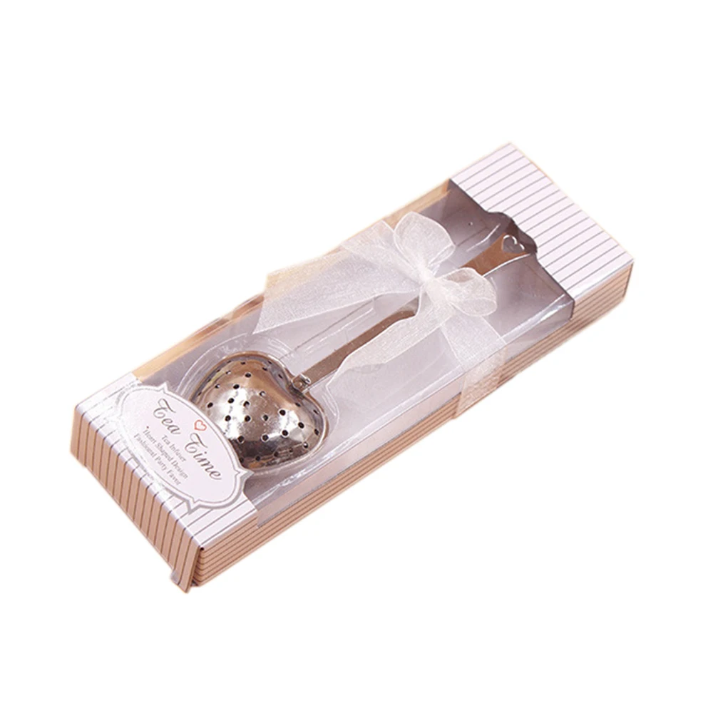 

Creative Stainless Steel Tea Filter Heart-Shaped sugar Clip Measuring Spoons with Gift Box Love Heart Tea Infuser Egg Beater