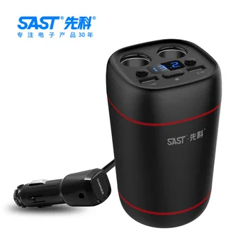 

Shunke Vehicle Charger Multifunctional Vehicle Charged with LED Light Dual USB Conversion Interface AY-T63