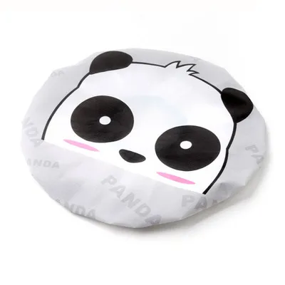 1pcs Panda Cartoon Shower Cap Women Hat 