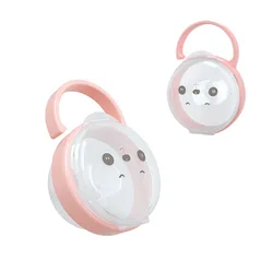 Baby Pacifier Storage Box Transparent Dust Box with Portable Function Cartoon Pacifier PP Panda Storage Box