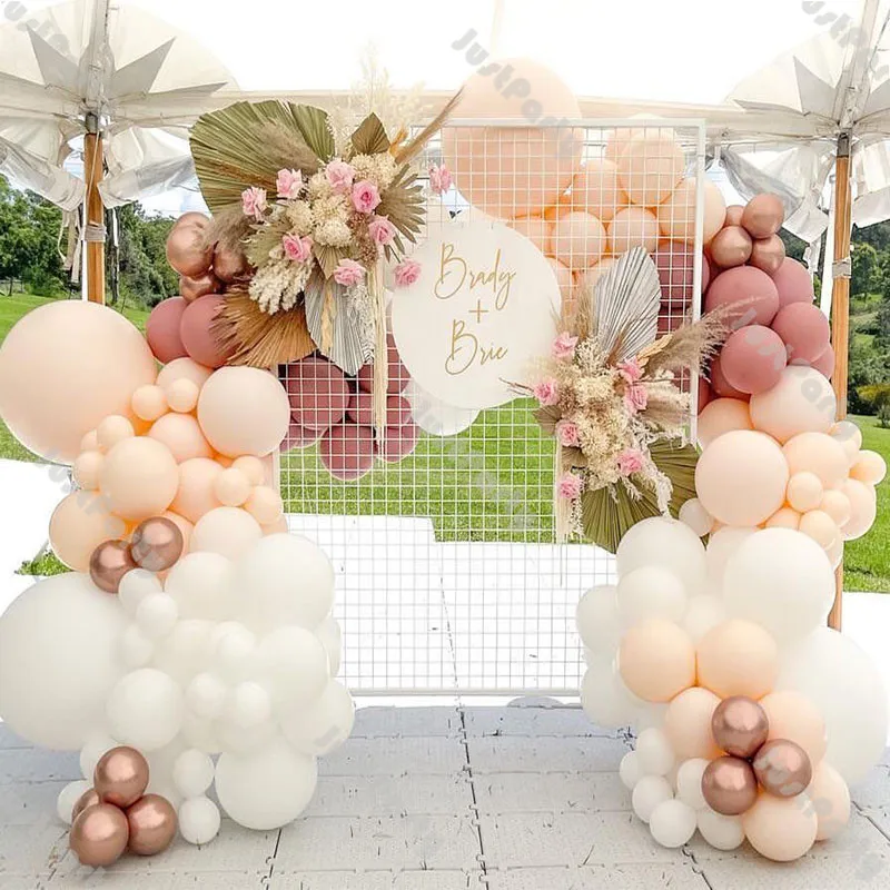144pcs Cream Peach Balloon Garland Wedding Decoration Rose Gold White Dusty Pink Ballon Arch Birthday Party Baby Shower Decor | Дом и сад