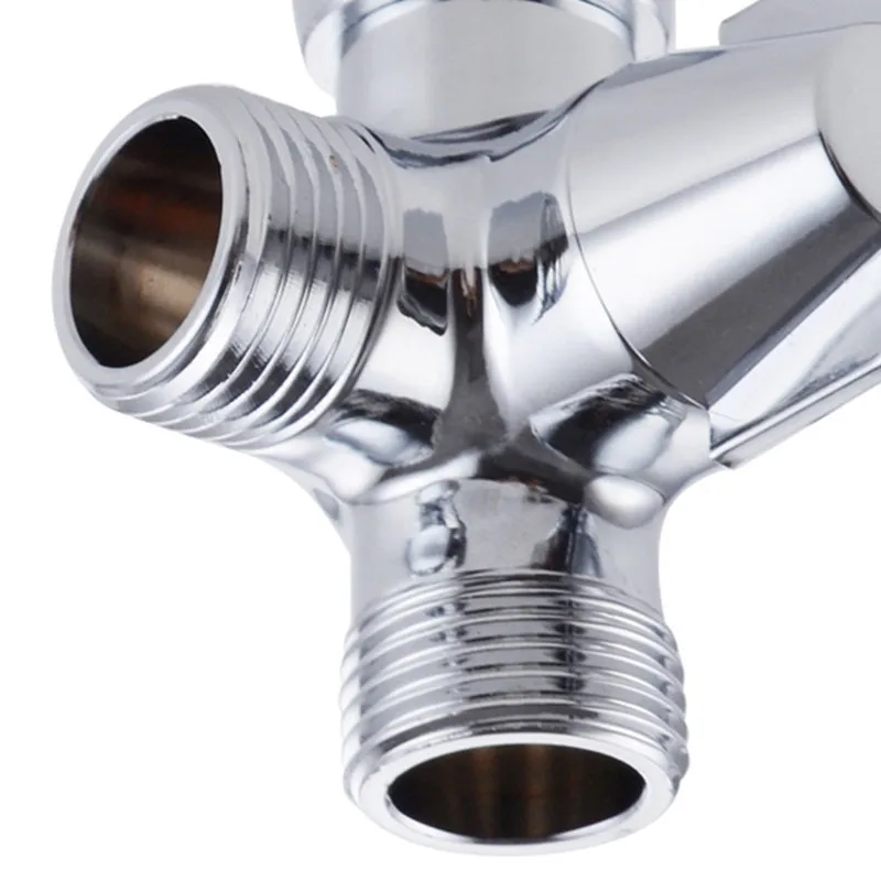 3-Way Diverter, Tee Joint Copper Handheld Shower and Shower Head Arm Bathroom Showering Splitter Valve Sink Faucet Hose T
