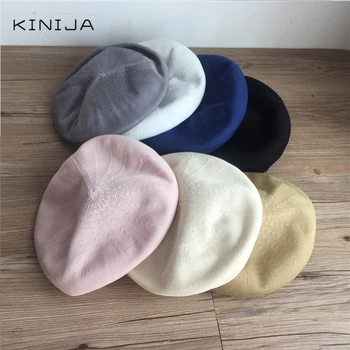 

Women Beret French Artist Wool Winter Bonnet Hat Girl Vintage Painter Flat Solid Color Casquette Elegant Lady Winter Warm Cap