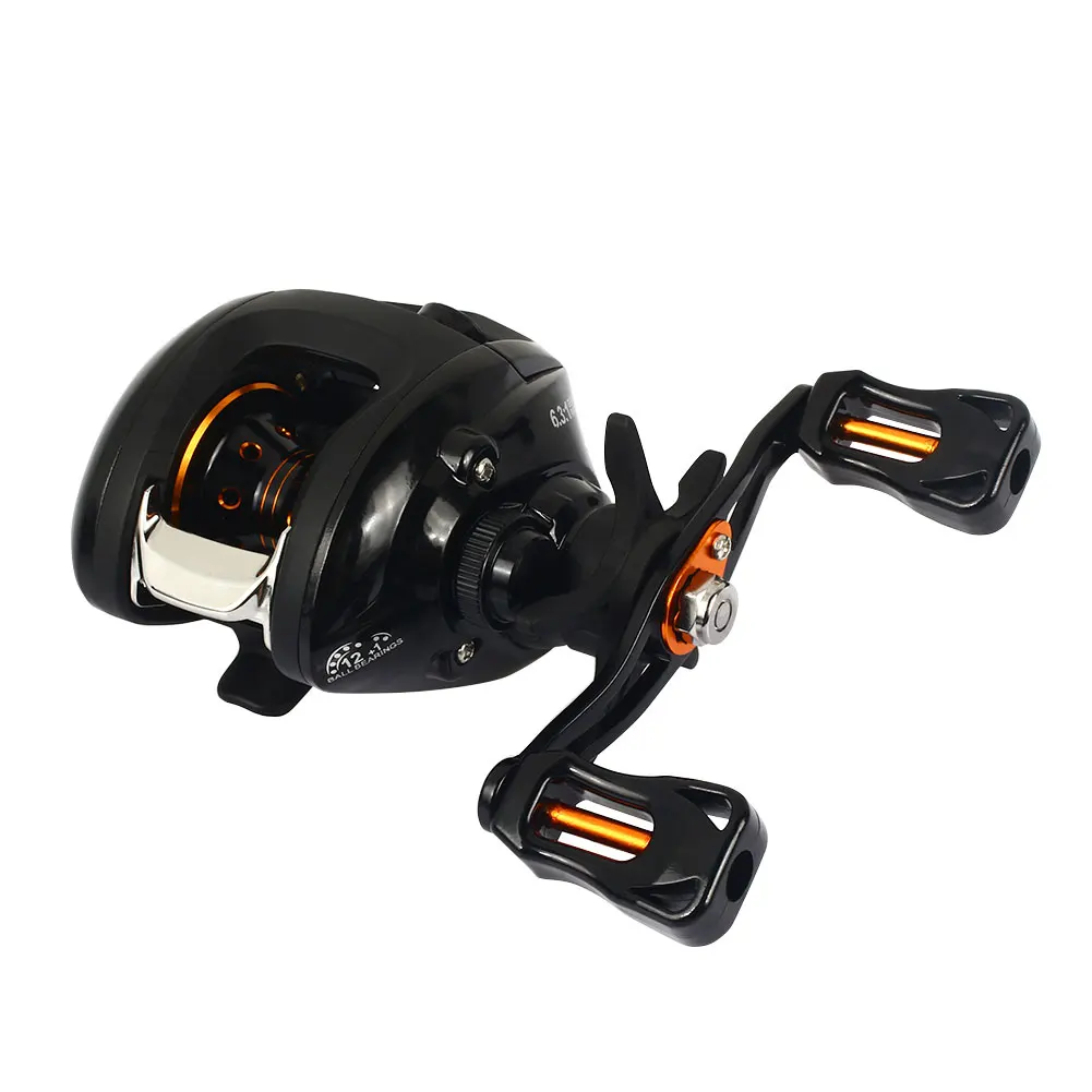 right hand Portable Black 12+1 Rock Fishing Spool Gear Fishing Wheel Fishing Reel Metal Rocker Dripping Wheel - Цвет: right hand