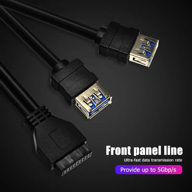 20Pin до 2 USB 3,0 кабель на передней панели адаптер прочный высокоскоростной передачи данных с фиксированной ножкой для компьютера чехол