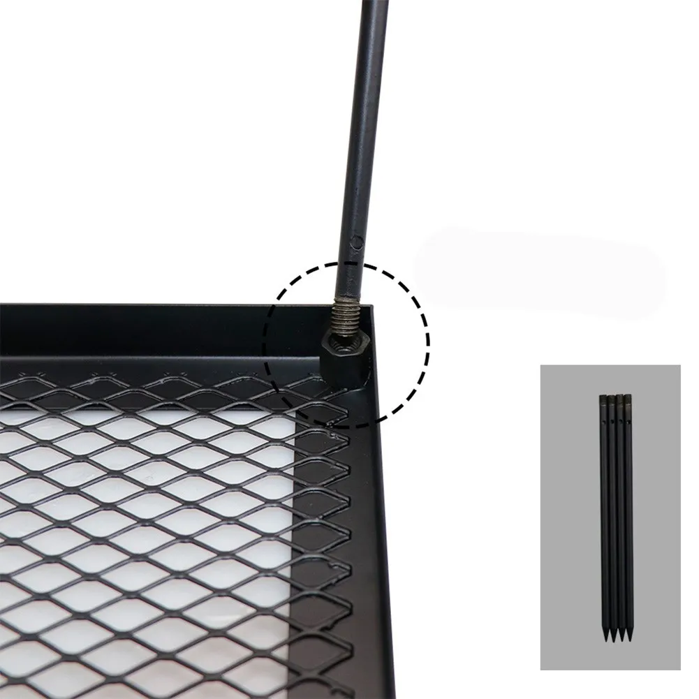 Iron Outdoor Camping Folding BBQ Grill Table Picnic Portable Barbecue Rack Table For Campfire 30*22*20cm Dining Table