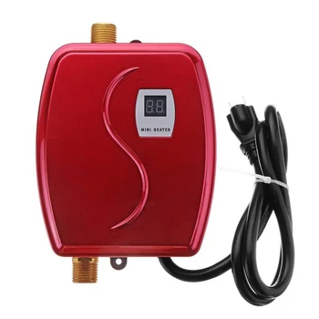 

3000W Water Heater Mini Tankless Instant Hot Faucet Kitchen Heating Thermostat Intelligent Energy Saving Waterproof US Plug