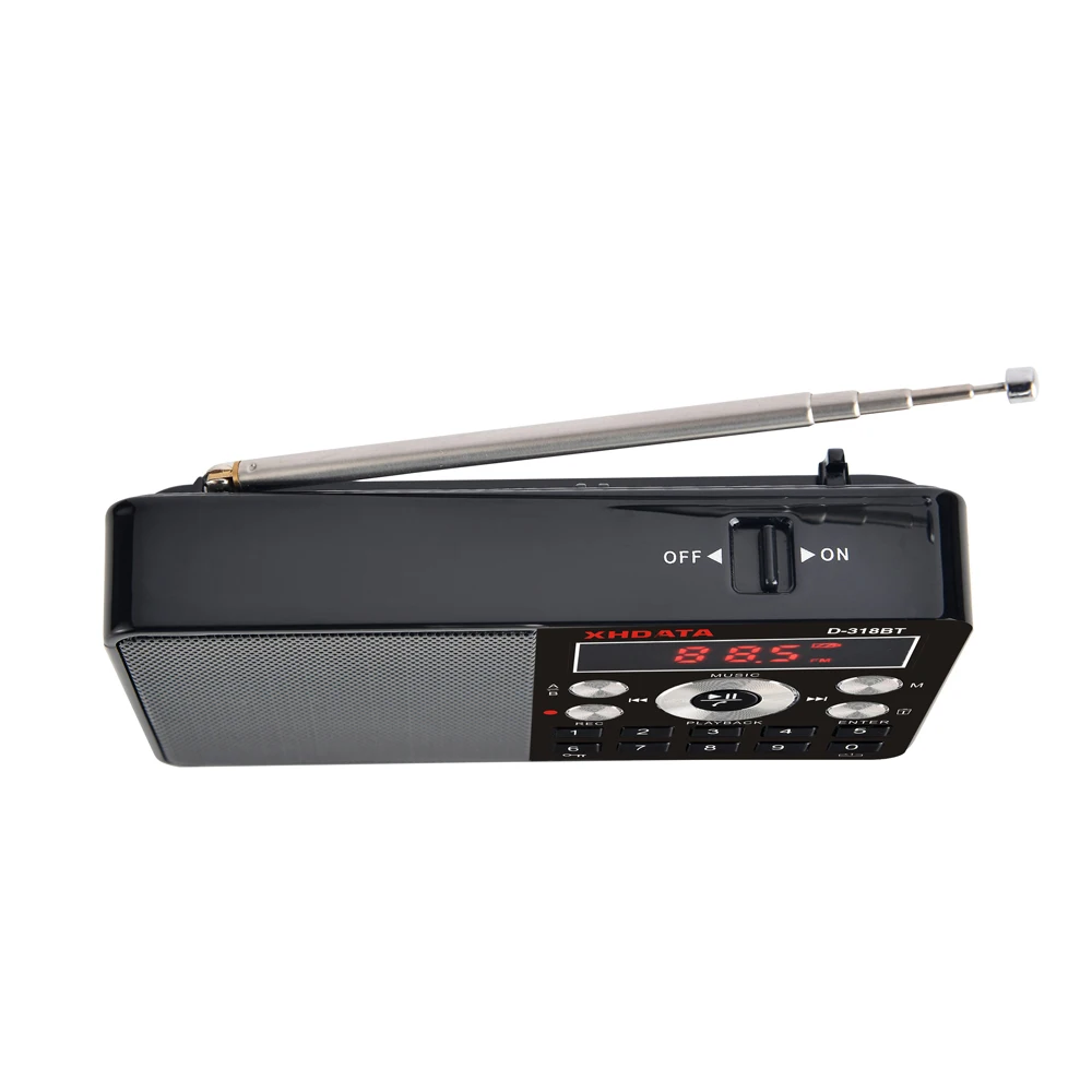 Player com Rádio Estéreo e Tela Suportar a Gravação Função de Alto-falante com Cartão Xhdata Mini Pode Repetir tf D-318bt Mp3 fm - Image 6