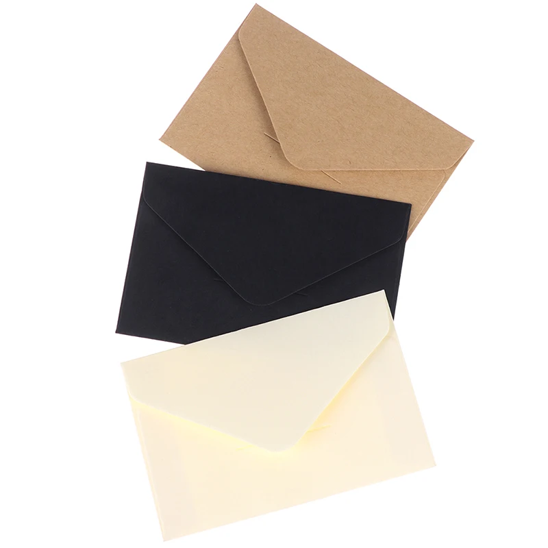 20Pcs/Set Classical Kraft Blank Mini Paper Window Envelopes Wedding Invitation Envelope Gift Envelope