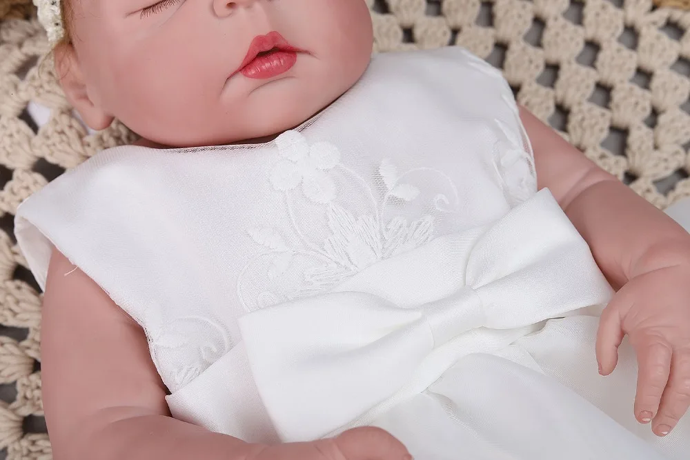 2PCs Set Baby Girl Baptism Dress Layered Tulle Infant Girl Christening Wedding Gown Newborn Baby Birthday Communion Party Dress