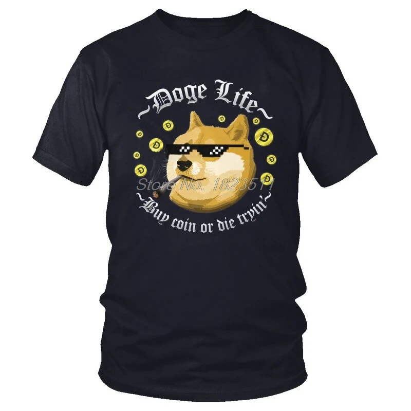Мужские футболки с коротким рукавом To Dogecoin The Moon | Мужская одежда
