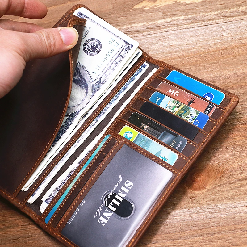  Itslife Men's RFID Vintage Look Genuine Leather Long Bifold  Wallet Checkbook Wallets for Men : Clothing, Shoes & Jewelry