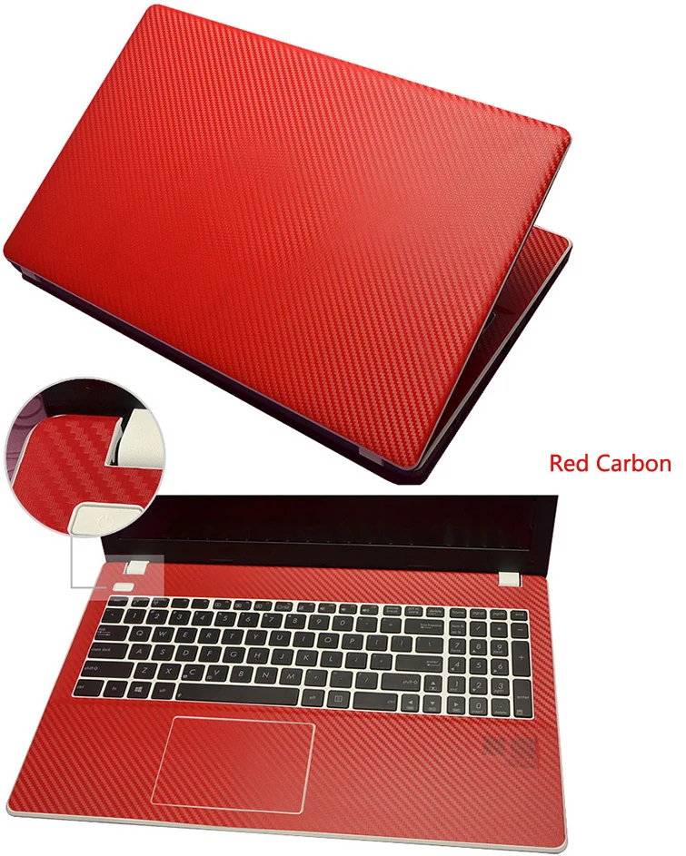 Наклейка для ноутбука, наклейки из углеродного волокна из искусственной кожи, защитный чехол для Dell Inspiron 5593 15-5593 14" - Цвет: Red Carbon