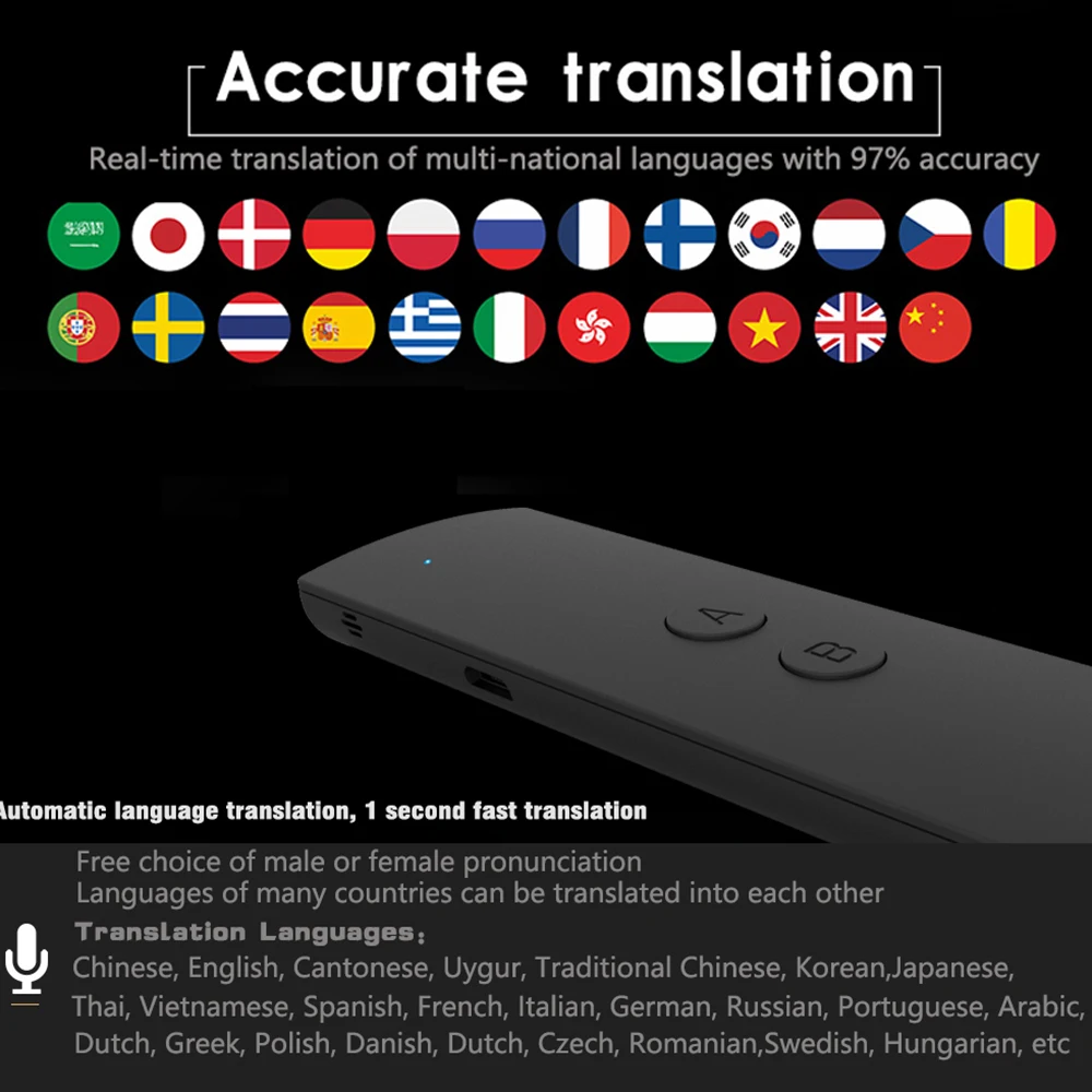 T6 интеллектуальное устройство переводчика портативный речевой переводчик двусторонний перевод в реальном времени 38 языков для обучения путешествиям