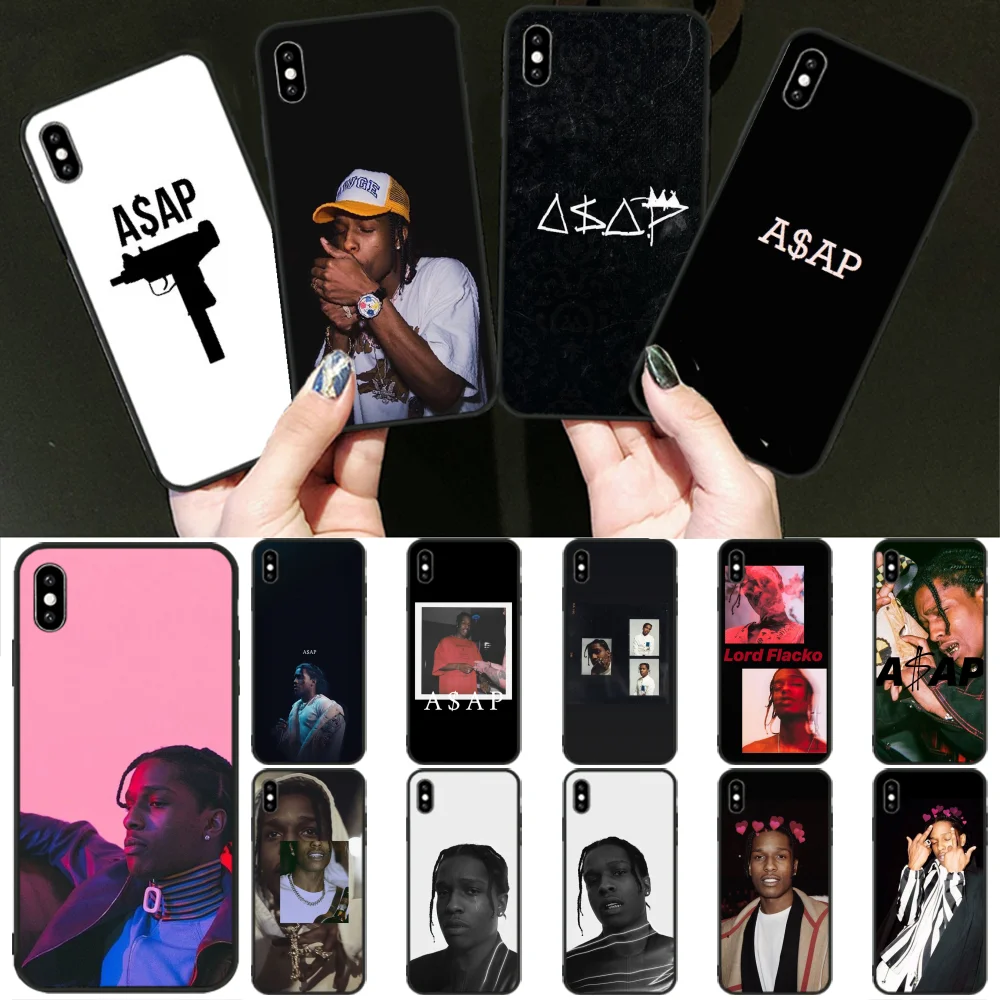 

OFFeier ASAP Rocky Rapper Cover Black Soft Shell Phone Case for iPhone 11 pro XS MAX 8 7 6 6S Plus X 5 5S SE XR cover