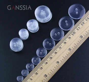 

30-100pcs Clear resin 2 holes Button Scrapbooking Round Button Lucency Costura botones bottoni botoes(SS-65)
