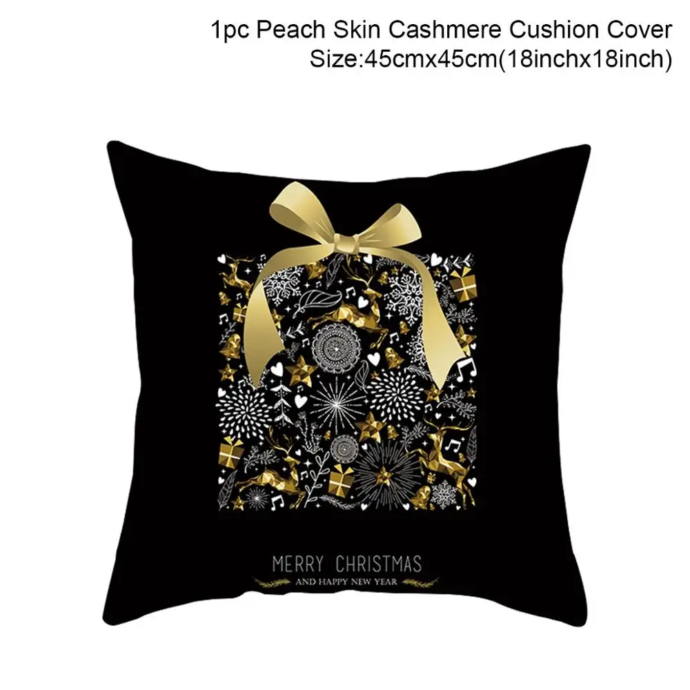 Cushion cover 18 Navidad Рождественский чехол для подушки с рождественским декором для дома рождественские украшения олень Санта Клаус счастливый год - Цвет: Cushion cover 18