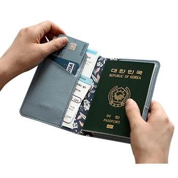 

Travel Credit Card Wallet Passport Holder Document Protected Package Women's Passport Cover Purse Organizer Tickets Money Clip